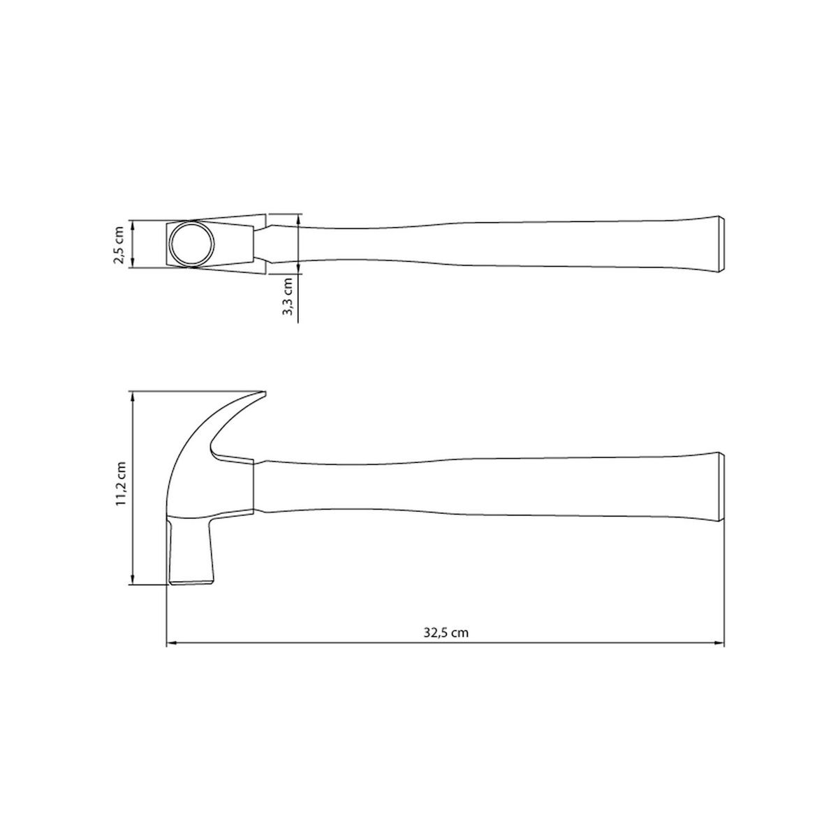 TRAMONTINA - Martillo Carpintero Mango De Madera 25Mm Tramontina Master