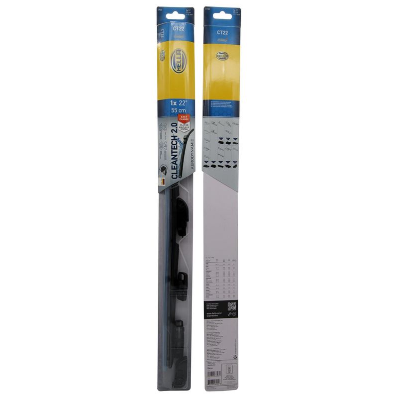 HELLA - Plumilla Hella Cleantech 22 Pulgadas 56 Cm C/Adaptadores