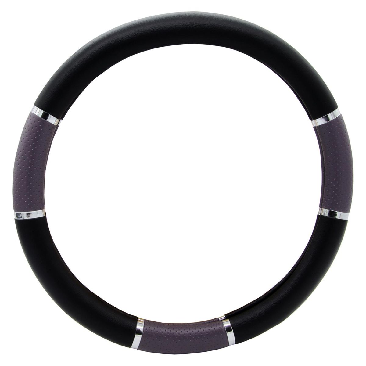 GENERICO - Cubre Volante Negro Con Aplicaciones Grises (Universal)