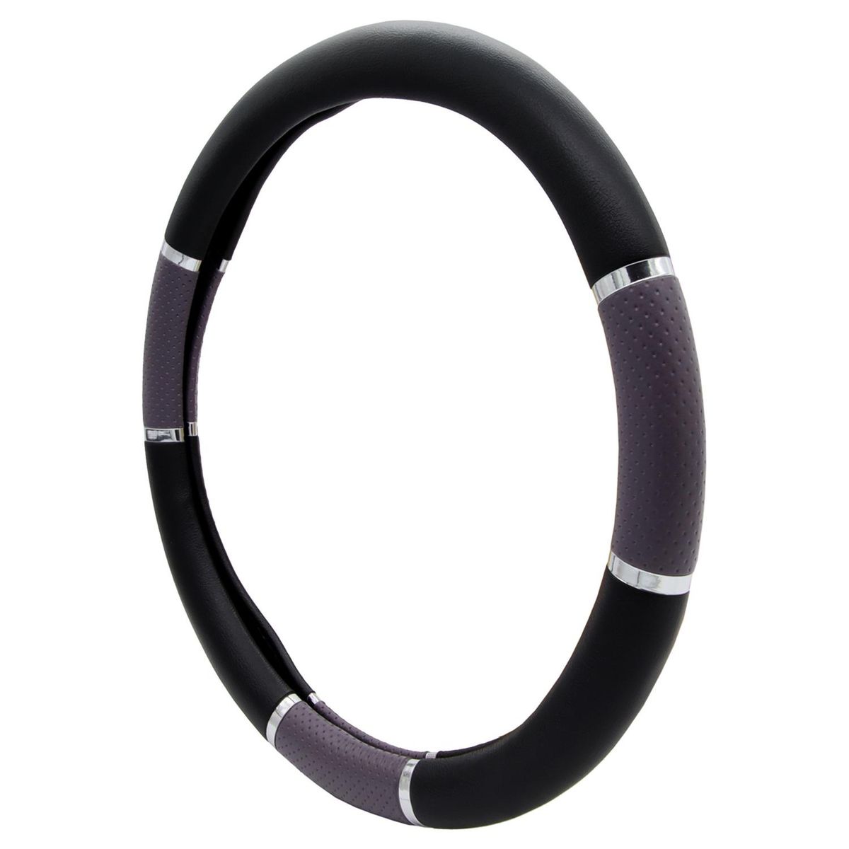 GENERICO - Cubre Volante Negro Con Aplicaciones Grises (Universal)