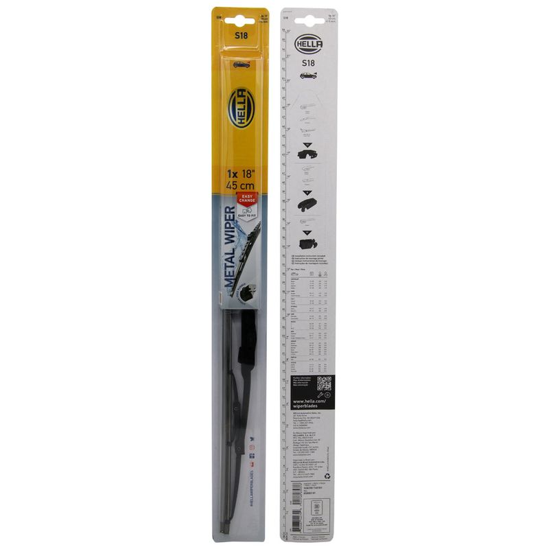 HELLA - Plumilla Hella 18 Pulgadas 45,7 Cm Con Adaptador
