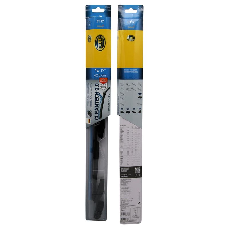 HELLA - Plumilla Hella Cleantech 17 Pulgadas 43,1 Cm C/Adaptadores.