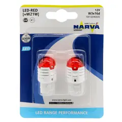 NARVA - Ampolleta Led Focos Traseros W21W Roja (Par)