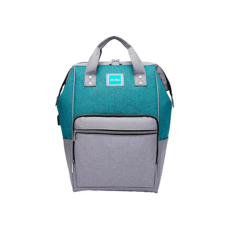 GENERICO - Mochila notebook Kolke impermeable-puerto USB azul petróleo