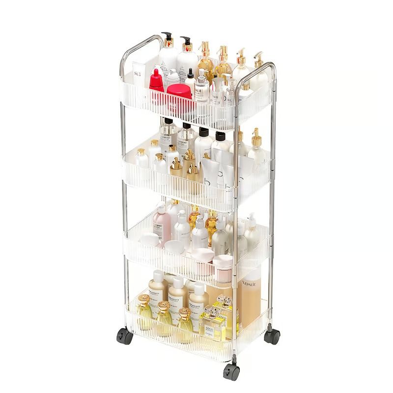 GENERICO - Carrito Organizador 4 Niv Moderno Transparente Con Ruedas