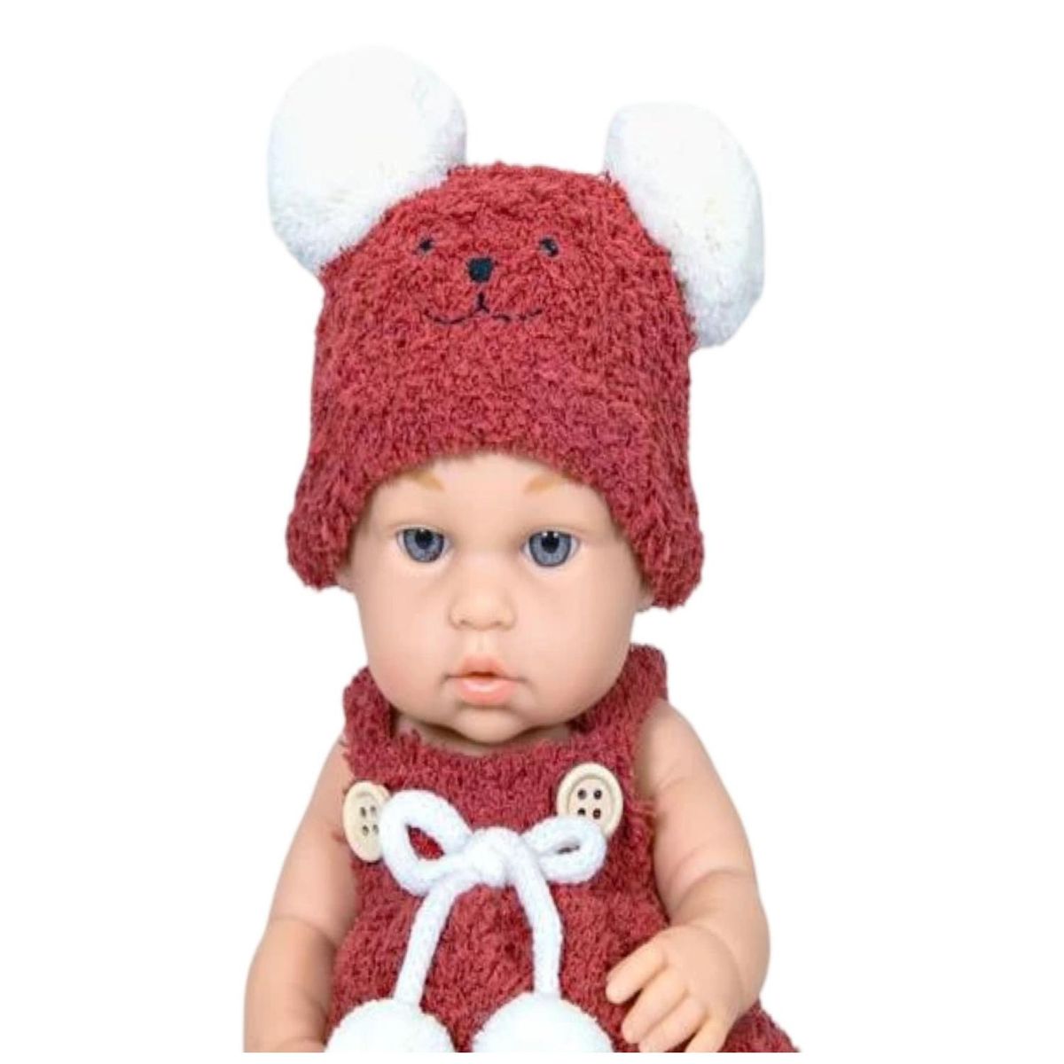 GENERICO - Juguete Muñeca Realista 29cm Silicona Vestido Rojo Infantil