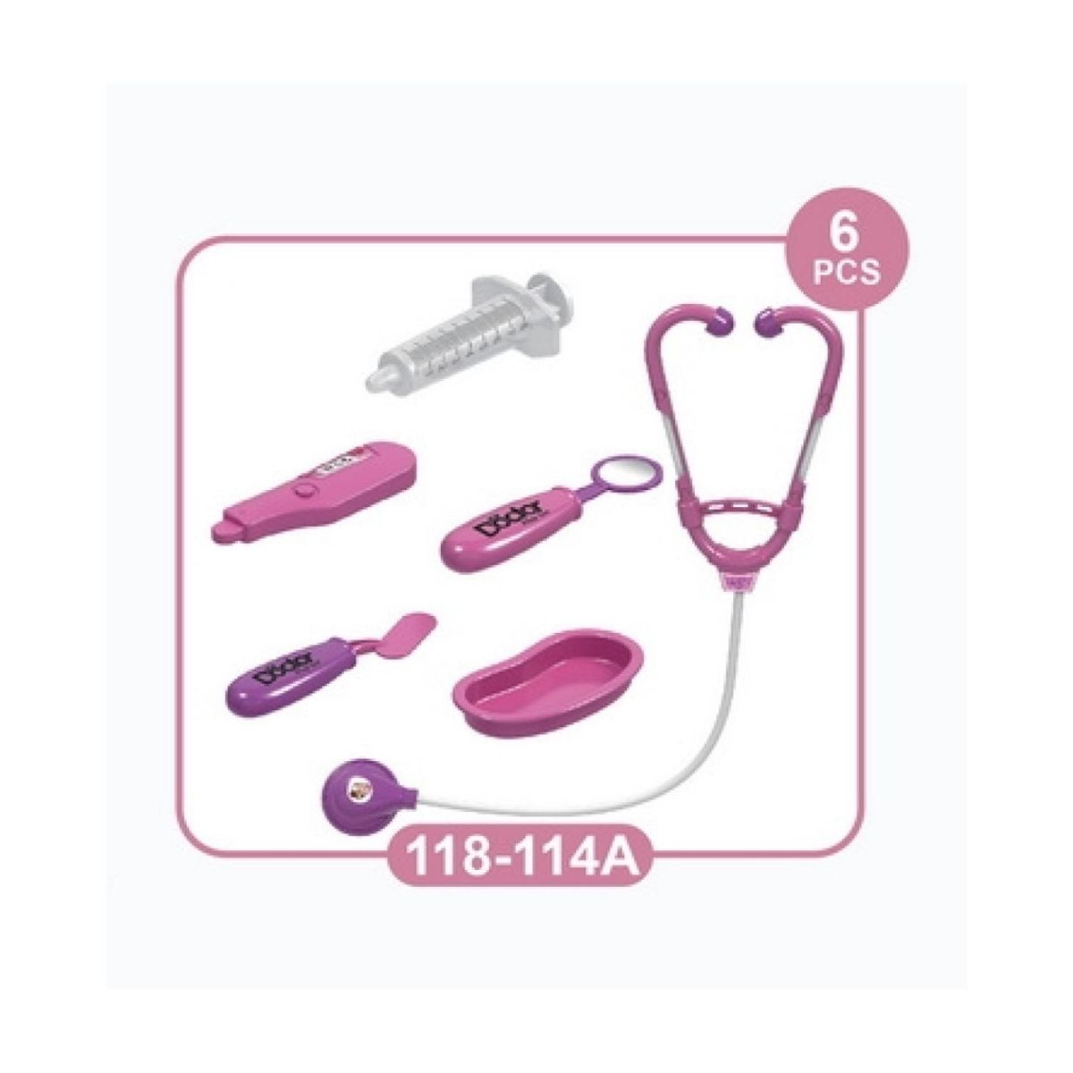 GENERICO - Juguete Maletin Doctor 19 Piezas Rosado Infantil