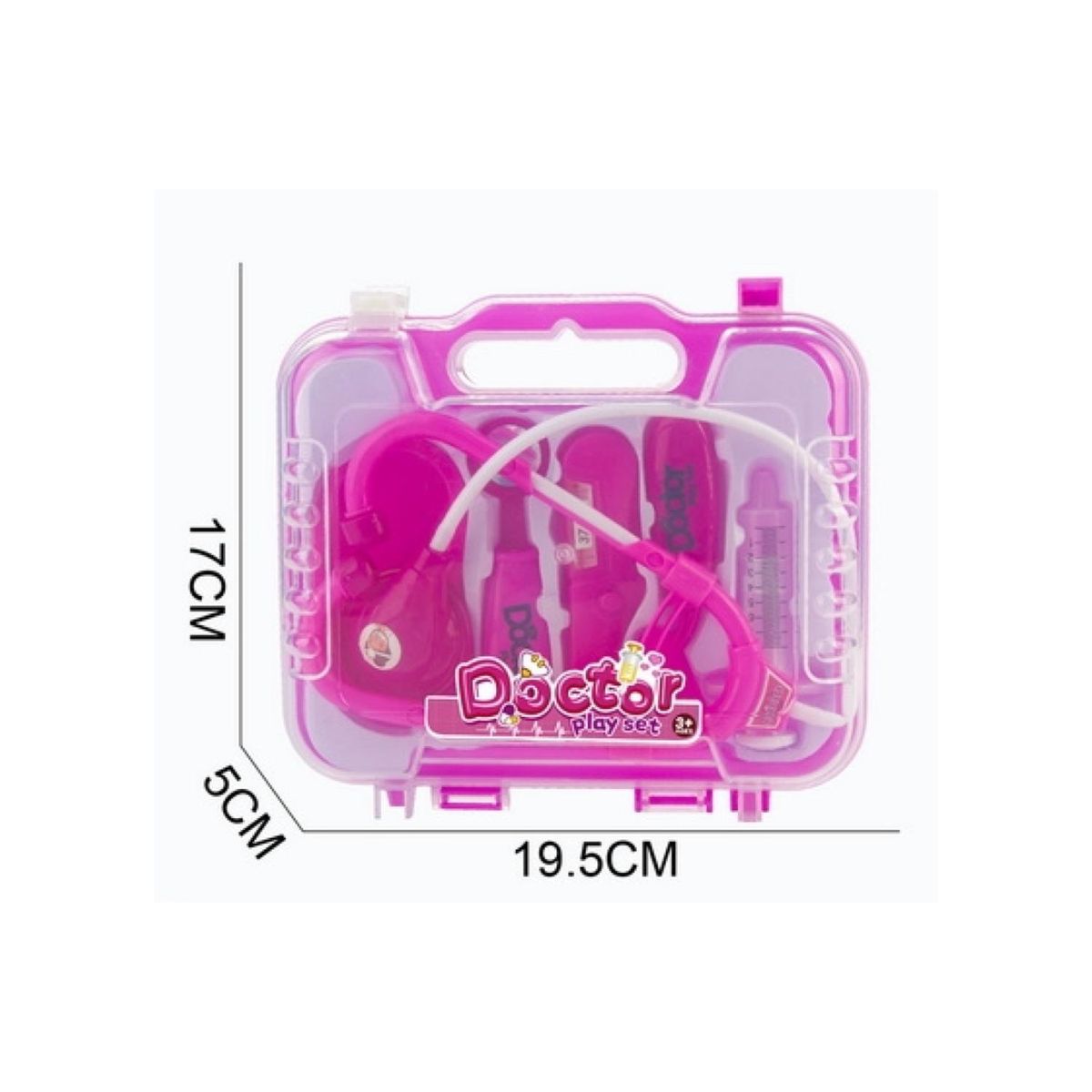 GENERICO - Juguete Maletin Doctor 19 Piezas Rosado Infantil