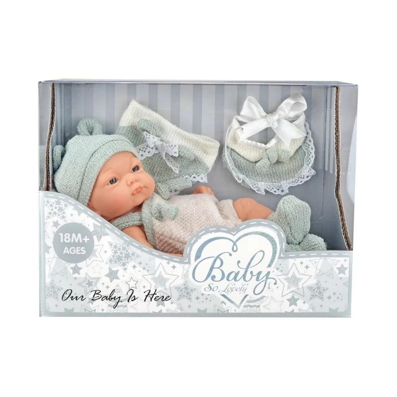 GENERICO - Juguete Muñeca Realista 30cm Silicona Vestido Azul Infantil