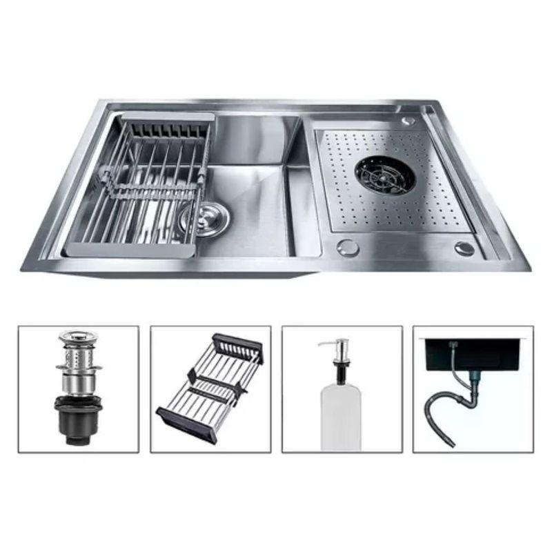 GENERICO - Lavaplatos 80x50cm Acero 304 Con Lavavasos Empotrable Moderno PL
