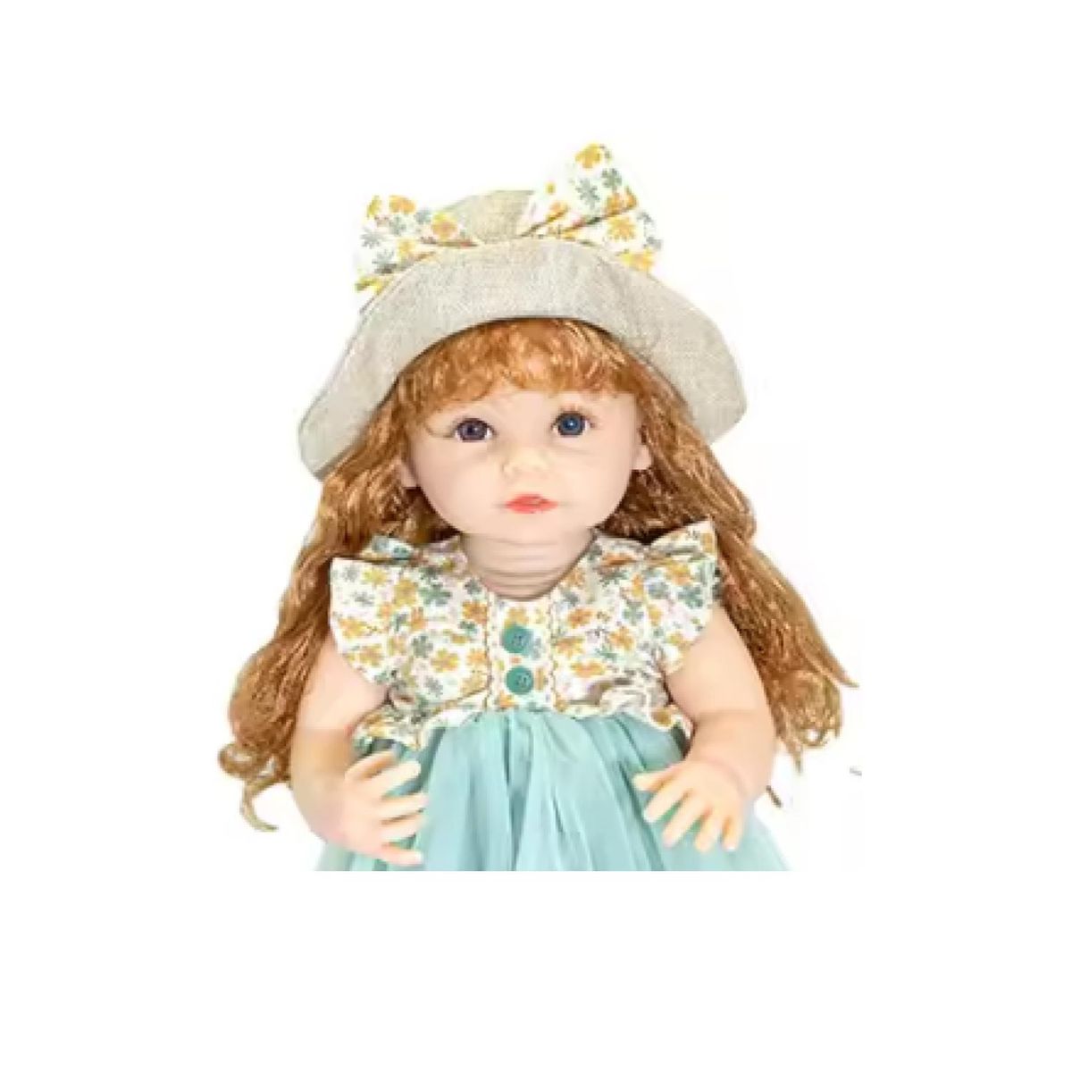 GENERICO - Juguete Muñeca Realista 55cm Silicona Vestido Azul Infantil