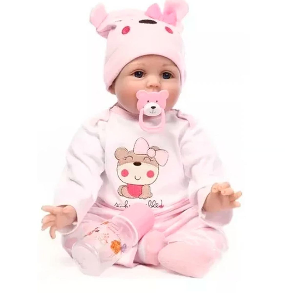 GENERICO - Juguete Muñeca Realista 55cm Pijama Rosado Infantil