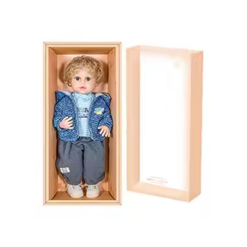 GENERICO - Juguete Muñeco Realista 55cm Silicona Chaleco Azul Infantil