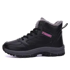 SHANDIAN - Zapatillas botin de mujer trekking temico invierno Negro