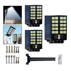 GENERICO - 3 Foco Poste Solar Led 1200w Ip67 Exterior Alta Potencia Cr