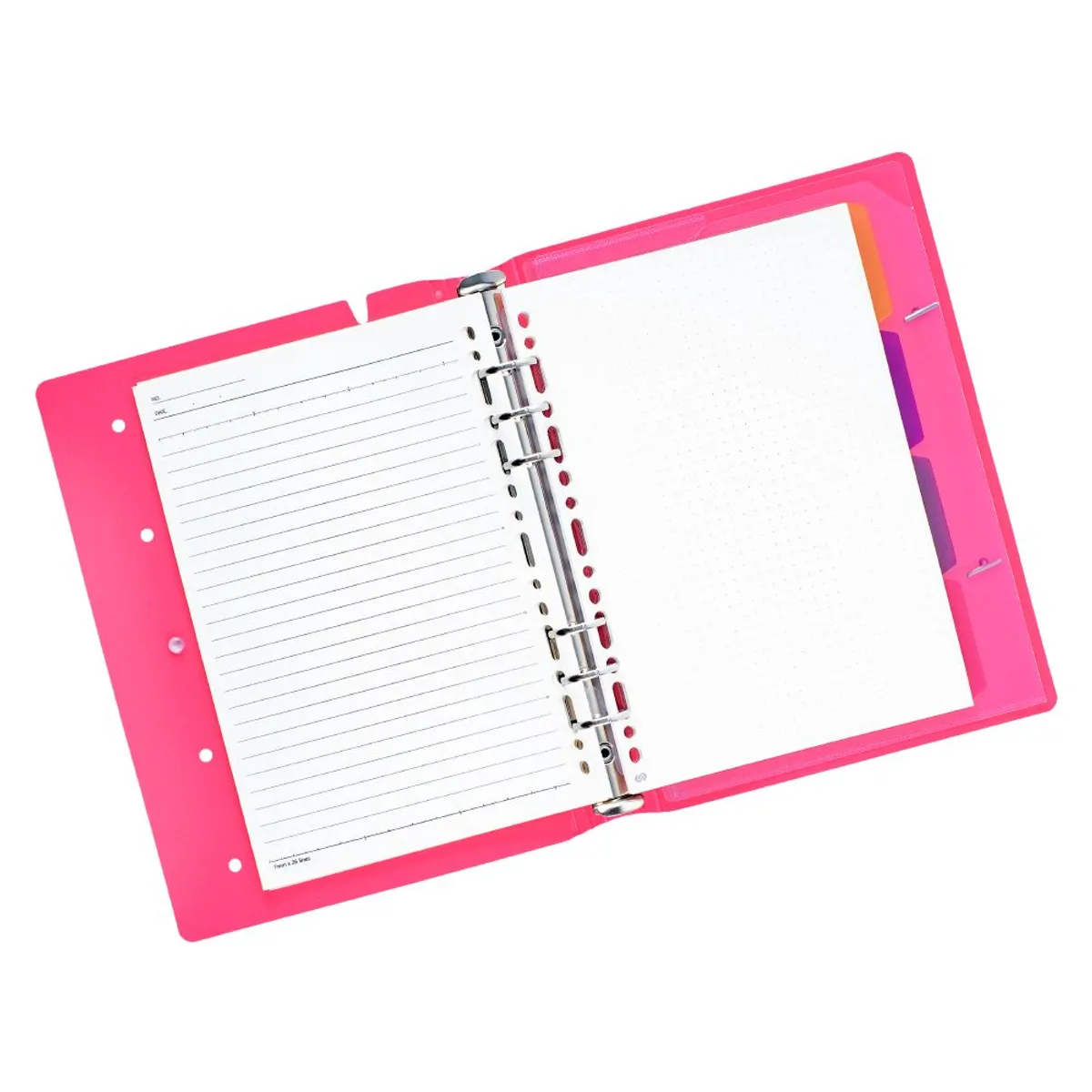 GENERICO - Agenda Pin A5 Fucsia c/ 6 Anillos