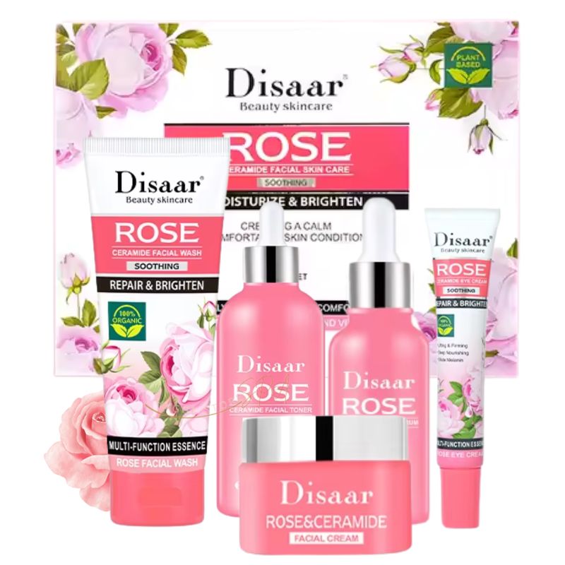 GENERICO - Kit Completo Skincare Rosas 5 Pcs