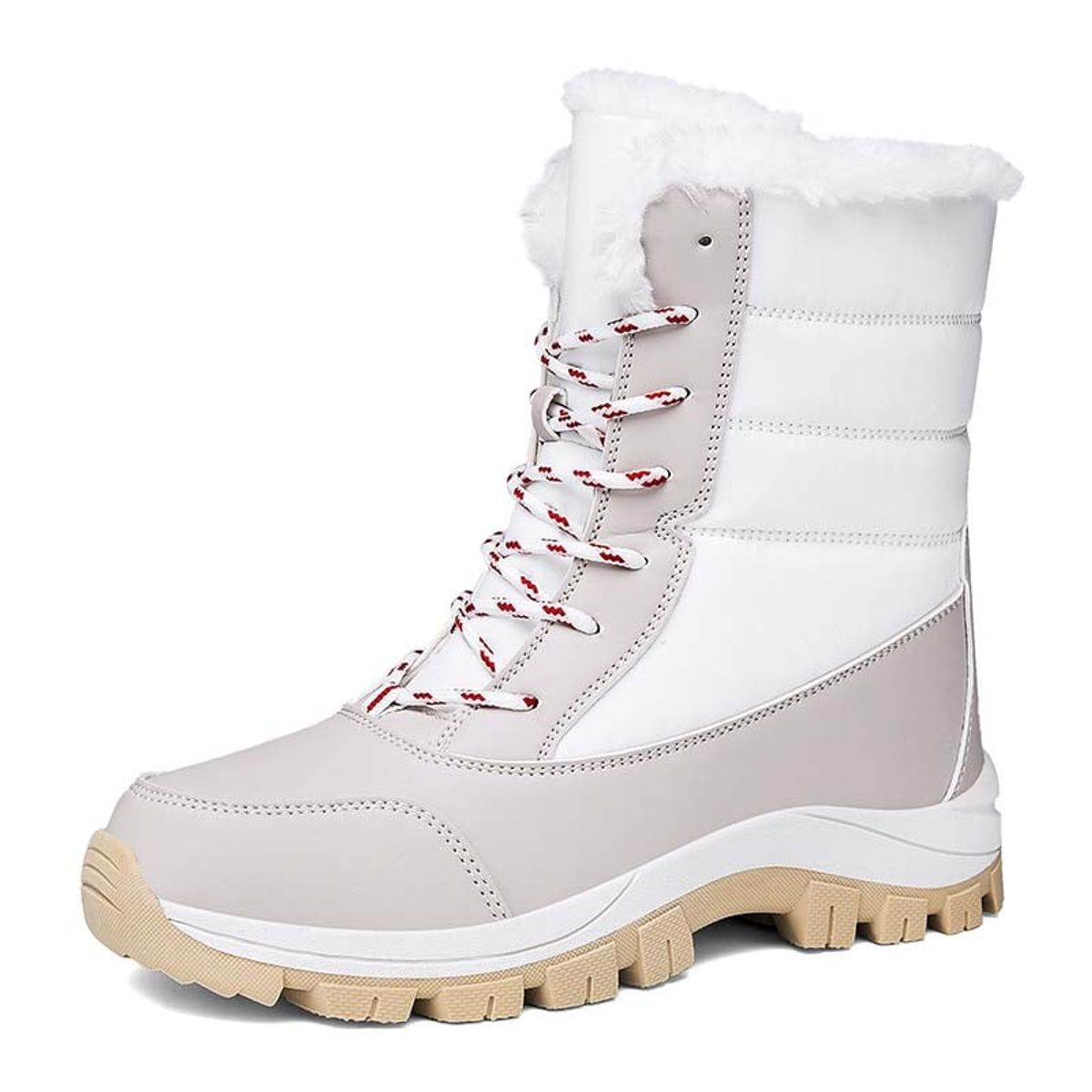 SHANDIAN - Botas mujer con chiporro Invierno Negro