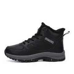 SHANDIAN - Zapatillas botin de mujer trekking temico invierno Negro