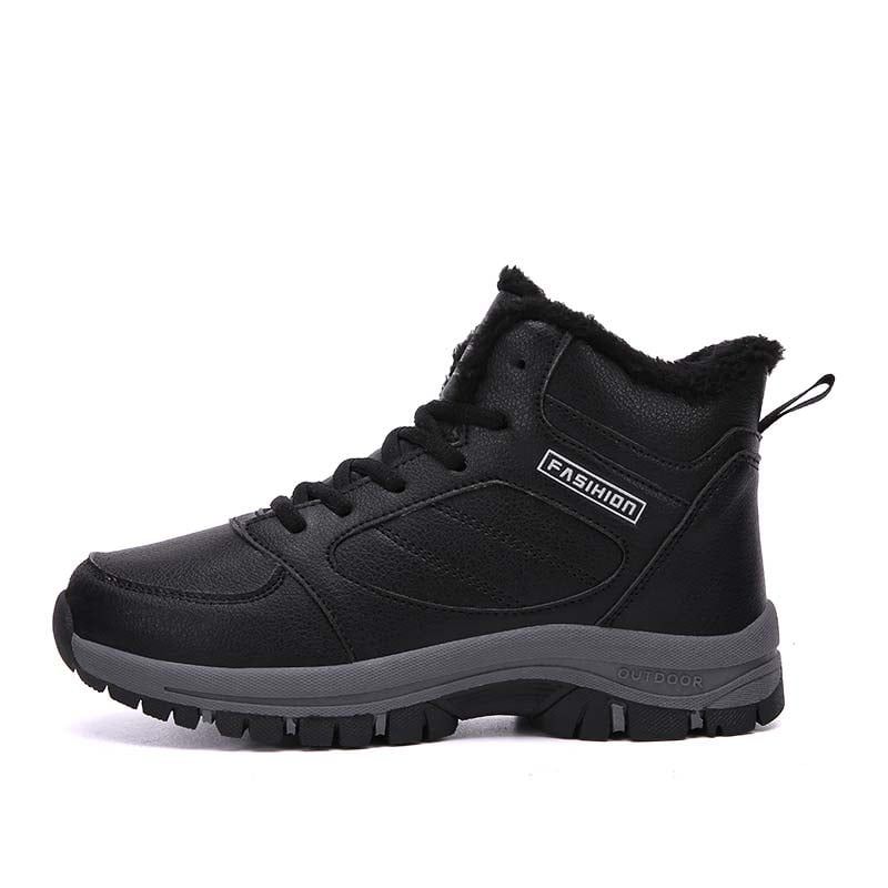 SHANDIAN - Zapatillas botin de mujer trekking temico invierno Negro.
