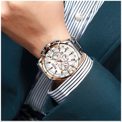 Imagen 2 del producto Reloj Cronógrafo Deportivo para Hombre en Acero Inoxidable de Cuarzo Resistente al agua 3ATM Hardlex