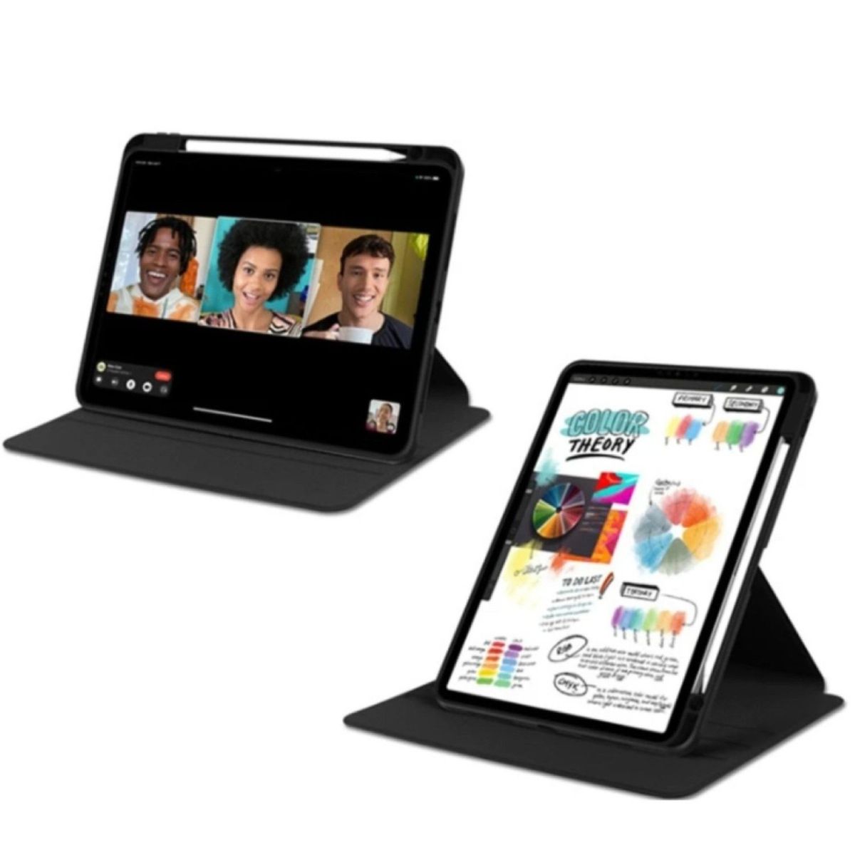 GENERICO - Carcasa Smart Cover Clear 360 Para iPad Air 11 M3 2025 Negro