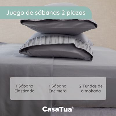 Imagen 2 del producto Sabanas Hotel Ultra Suave - Gris - 2 Plazas