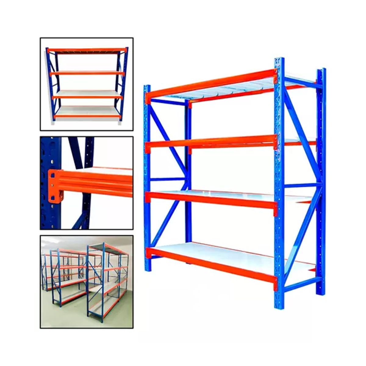 HOMEBRANDT - Estante Metálico Rack 200x200x60cm Sin Pernos 800kg