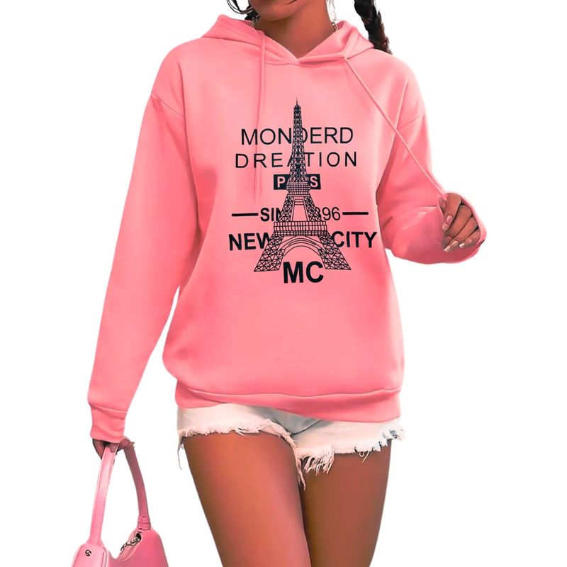 MPROPIA - Poleron Mujer Invierno Con Gorro Forro Polar City 1726