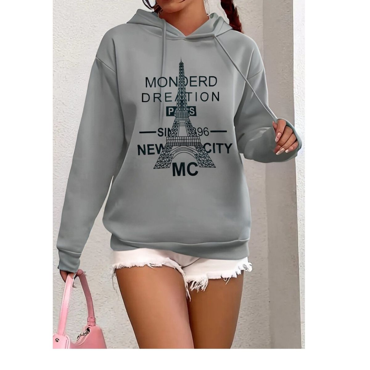 LIKE SHOP - Poleron Mujer Invierno Con Gorro Forro Polar City 1726