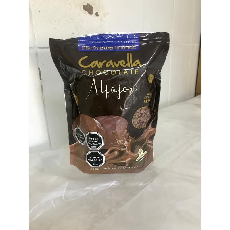CHOCOLATES CARAVELLA - Cobertura De Chocolate Caravella Alfajor Semi Amargo 1kg
