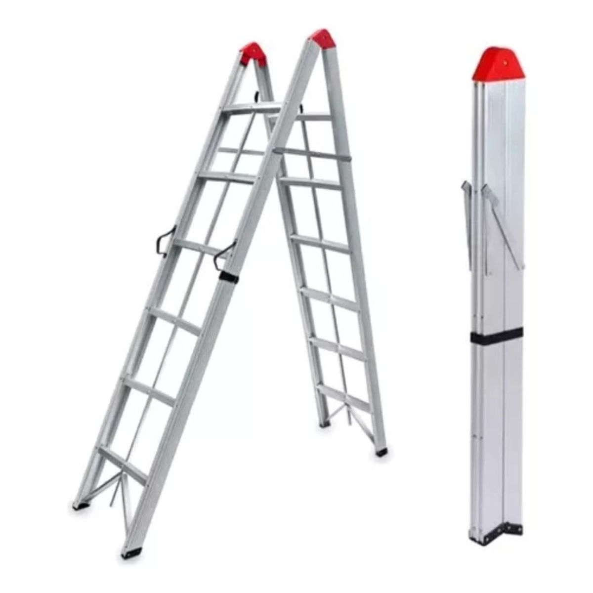 GENERICO - Escalera Plegable Aluminio 6 Escalones Tipo Tijera 150kg