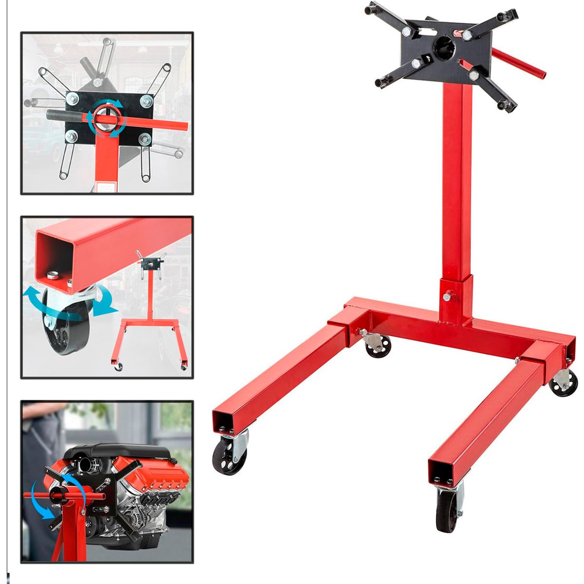 GENERICO - Multibanco Soporte Para Motores 600kg 360° Hardpro Tipo U