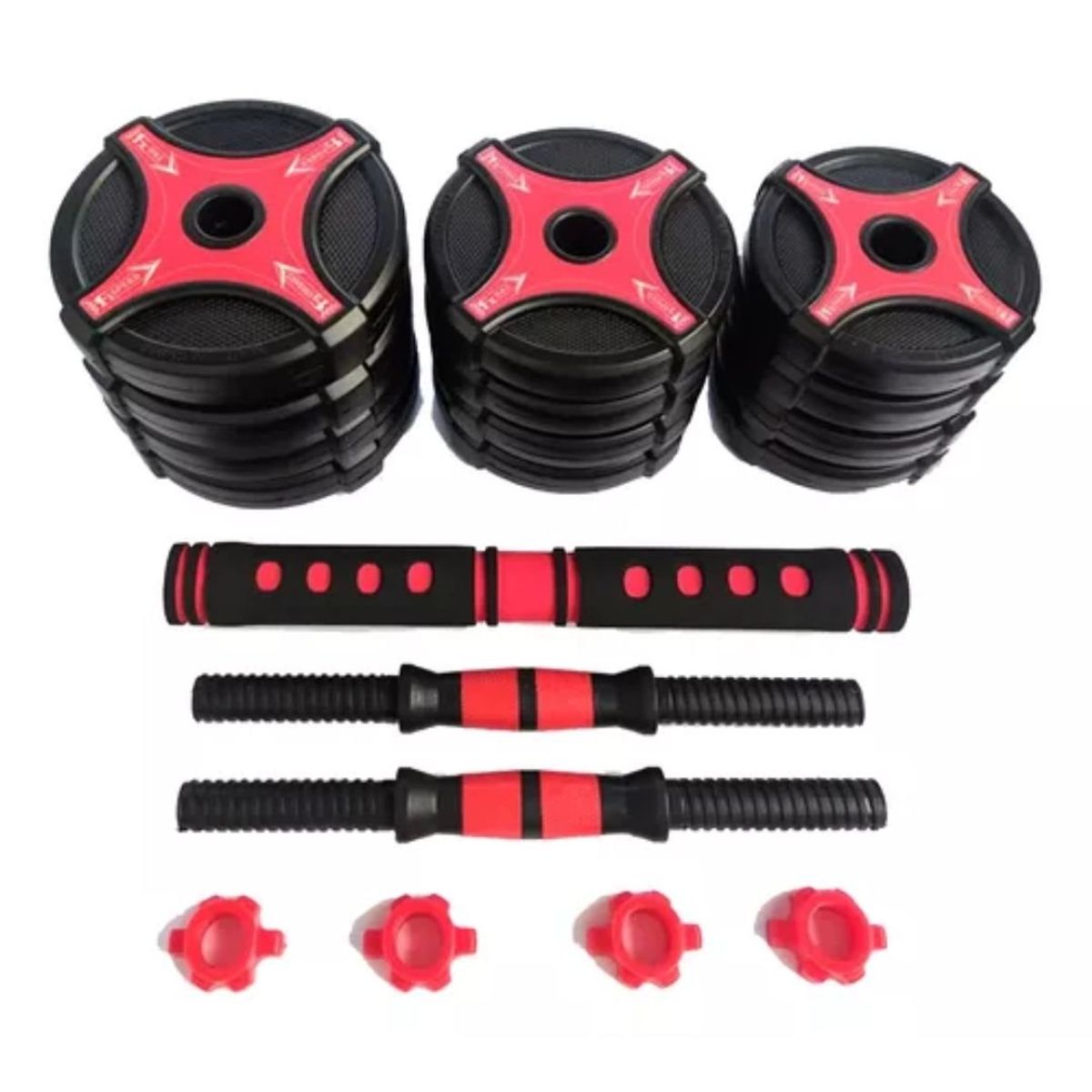 HOMEBRANDT - Set Mancuernas Profesional 40kg Kettlebell Barra Boomfit