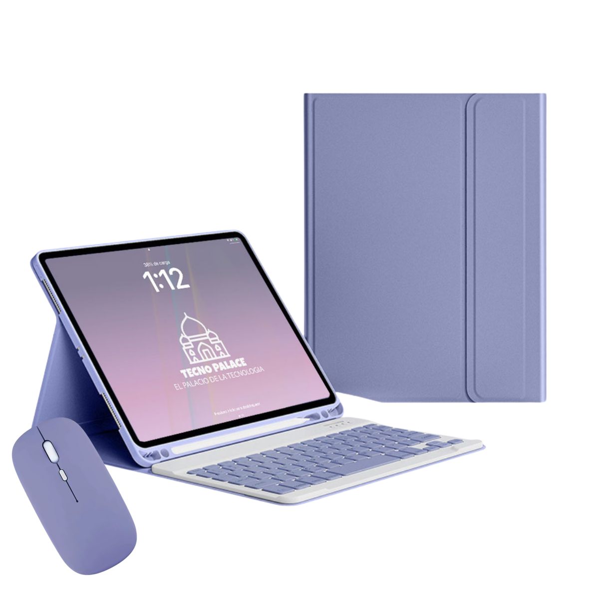 GENERICO - Fundas Con Teclado y Mouse Para iPad Mini 2-3-4-5 Incluye letra Ñ