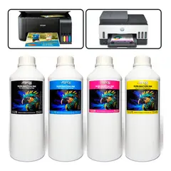 GENERICO - Pack 4 Tintas Para Sublimación 1000ml Cu Colores Premium Surtido