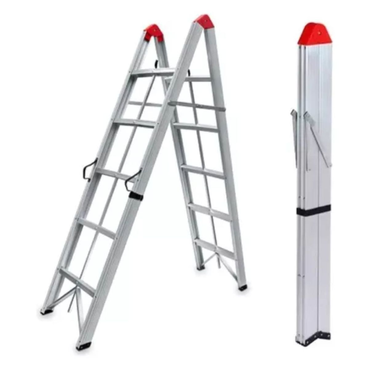 GENERICO - Escalera Plegable Aluminio 5 Escalones Tipo Tijera 150kg