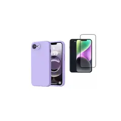 GENERICO - Kit Carcasa Silicona Color Con Lamina de Vidrio Para iPhone 16E