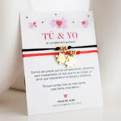 GENERICO - Pulsera para parejas - Puzzle Rompecabezas Dorado
