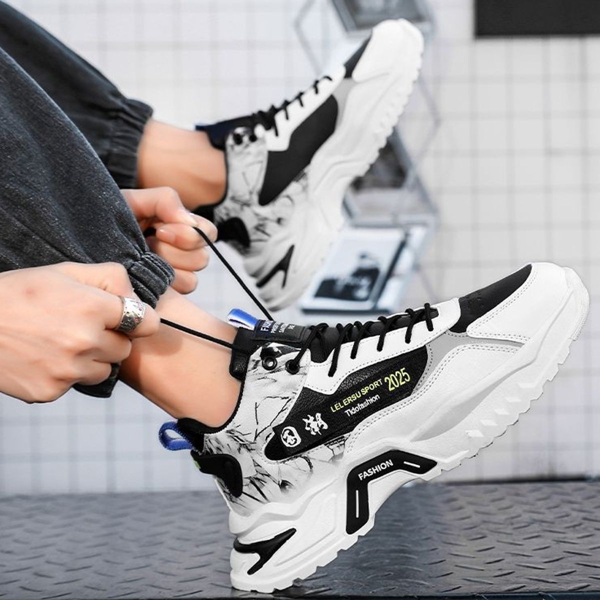 BLWOENS - Zapatos deportivas para hombres Zapatillas - Negro