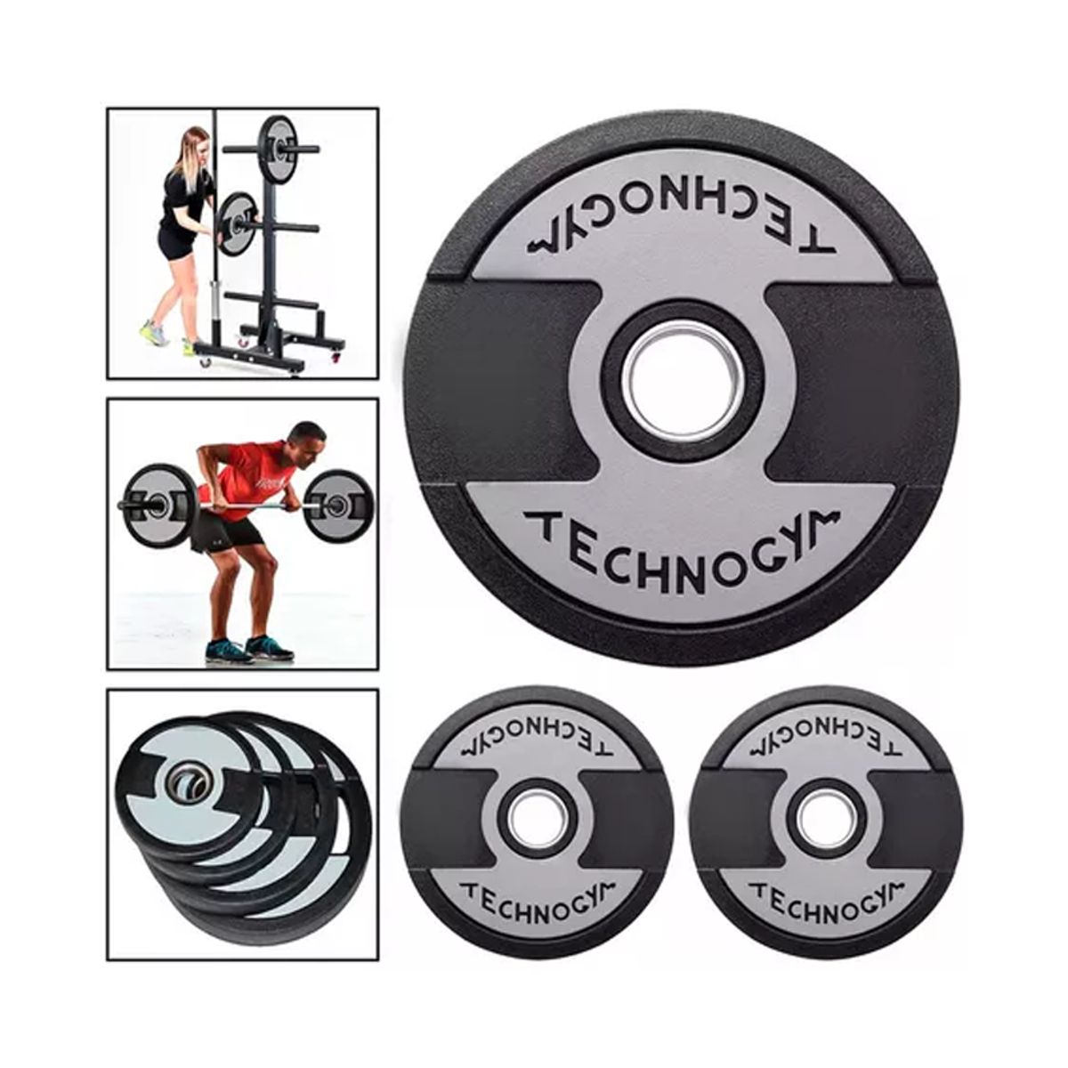 GENERICO - Set 2 Discos Olímpicos 20kg Cu Profesional Pesas Engomado