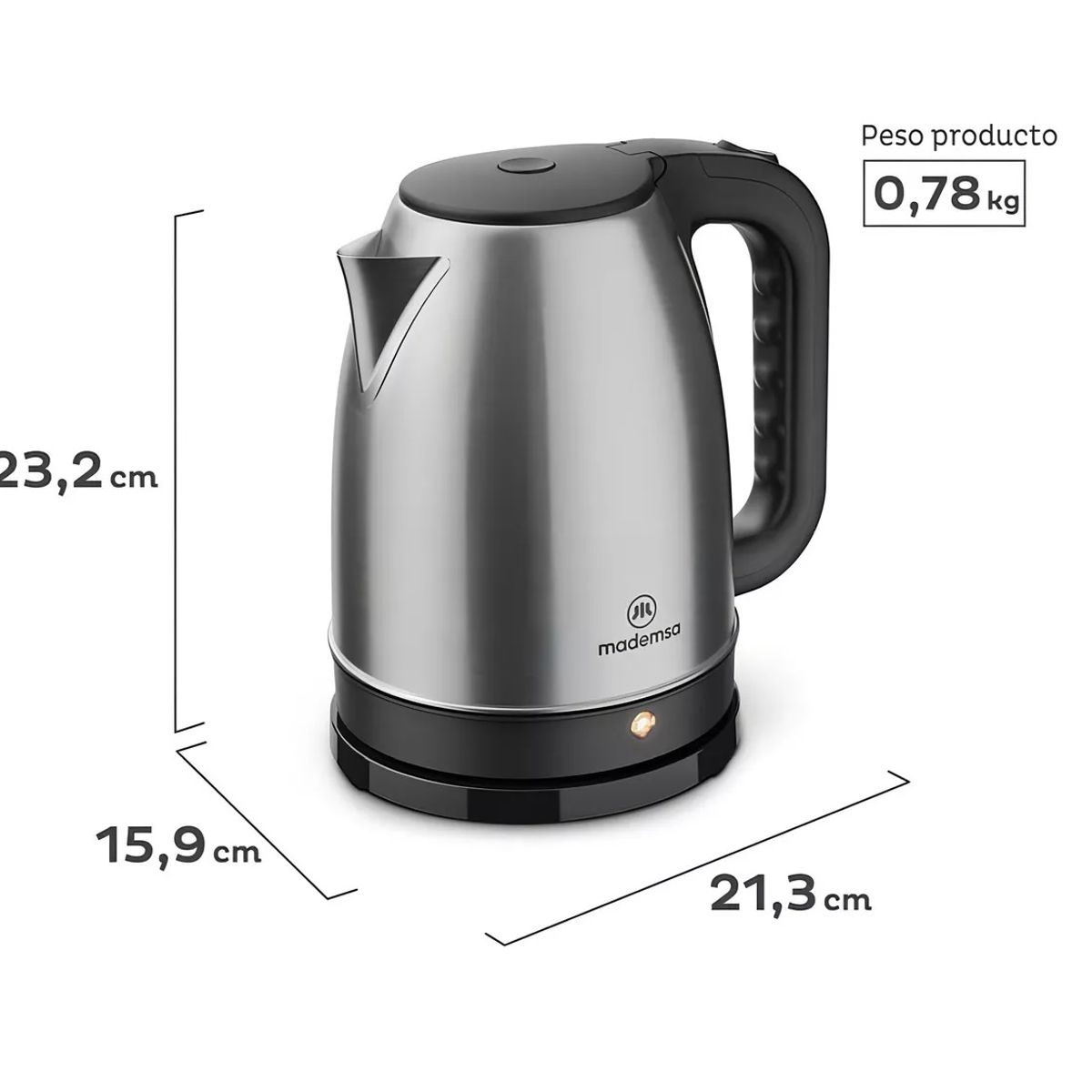 MADEMSA - Hervidor Mademsa 1,8 Litros Mek10 Acero Inoxidable