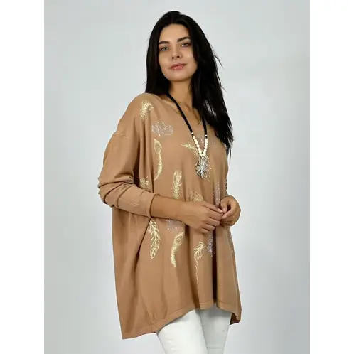 ENIGMATICA BOUTIQUE - Sweater Spandex Plumas Brillantes - Negro
