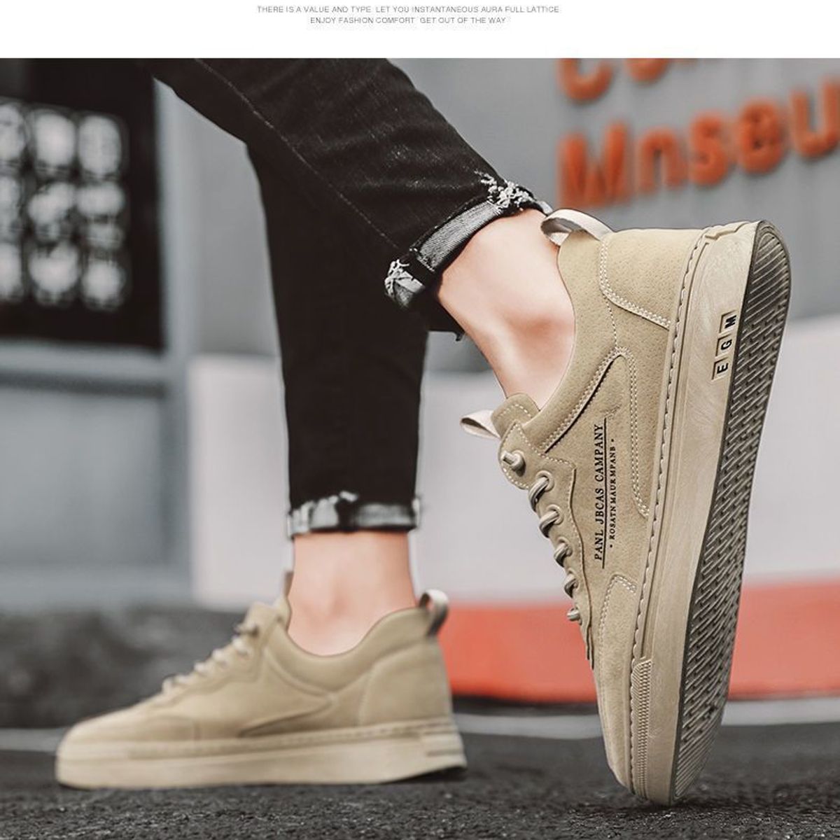 BLWOENS - Zapatos de portivas para hombres Zapatillas - Beige