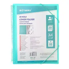 MOTARRO - Carpeta Archivadora Anillada A4 Con 20 Fundas Transparentes