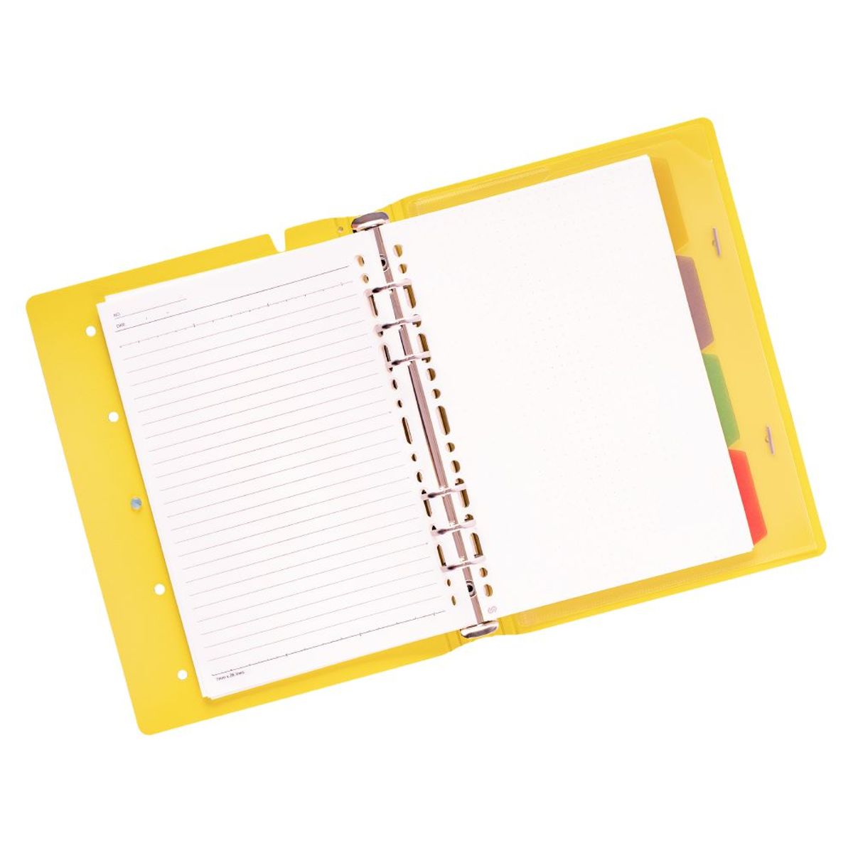 GENERICO - Agenda Pin A5 Amarillo c/ 6 Anillos