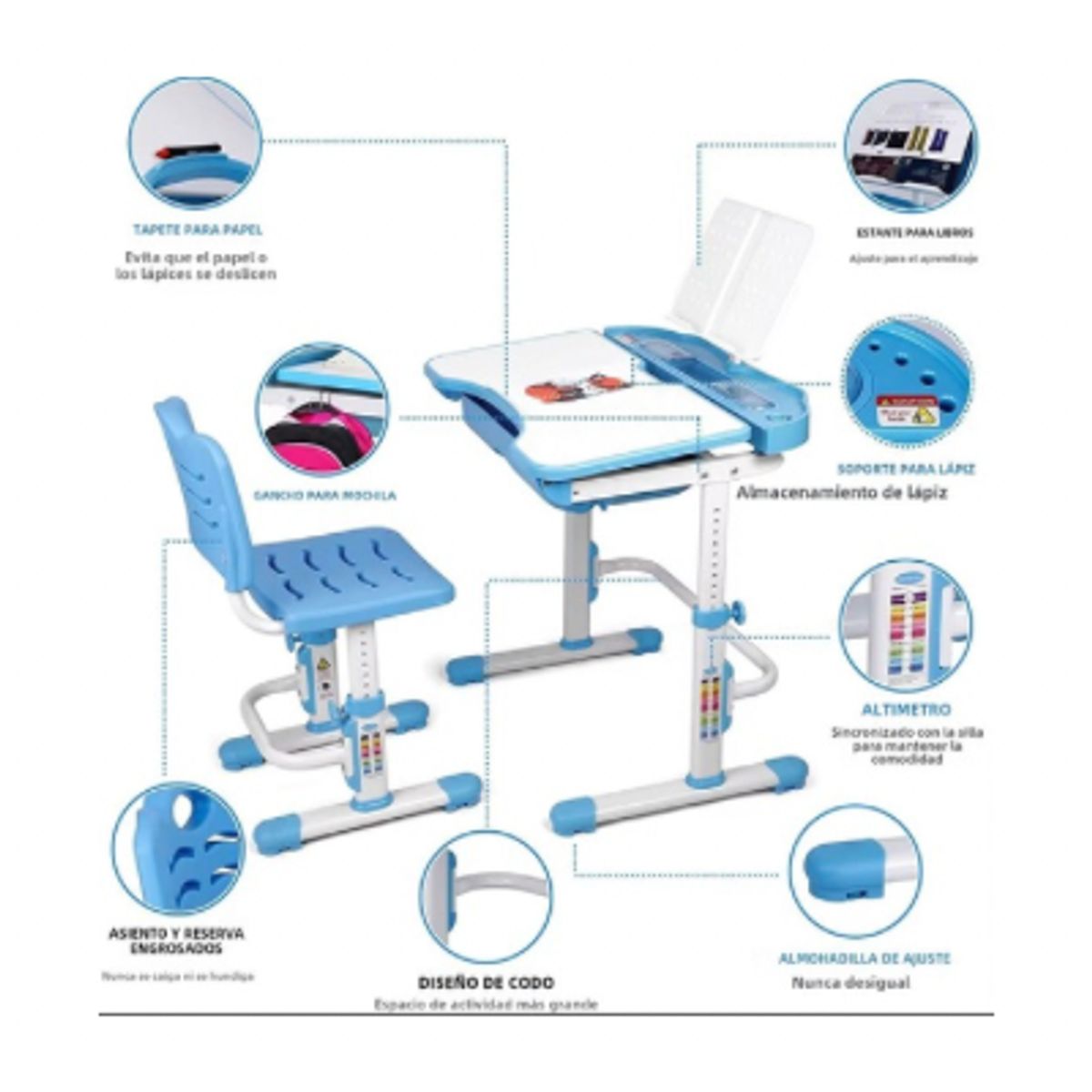 GENERICO - Mesa De Escritorio Infantil Para Niños Azul