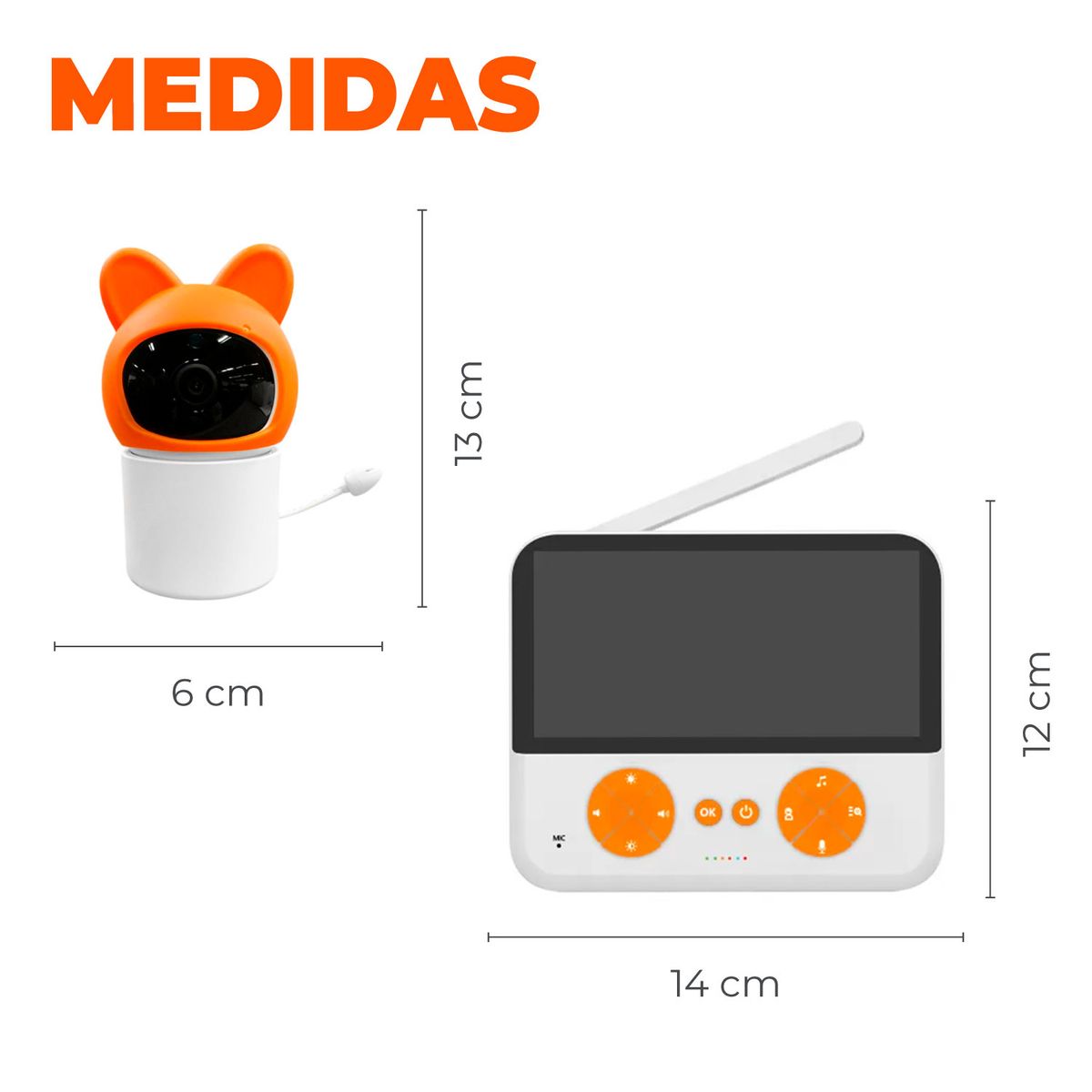 ALPHA - Camara Monitor Bebe Vision Nocturna Lcd 43 Con Microfono