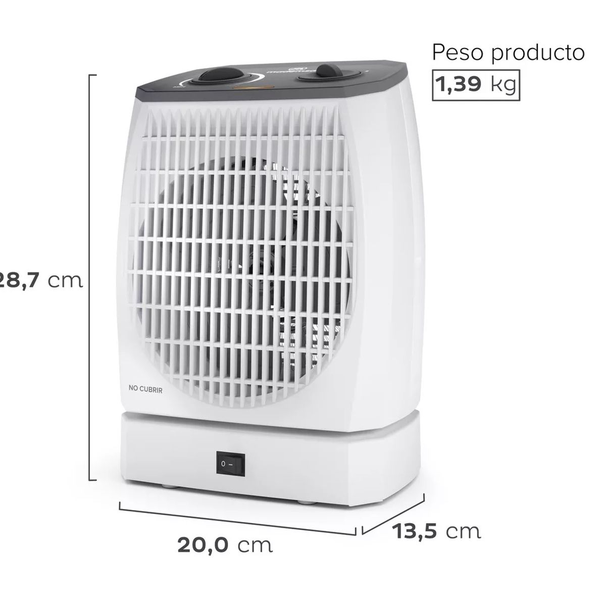 MADEMSA - Termoventilador Mademsa 2000w 2 Velocidades Oscilación Tv550