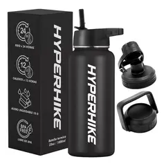 HYPERHIKE - Termo Acero Inoxidable 1lt Botella Térmica 3 Tapas